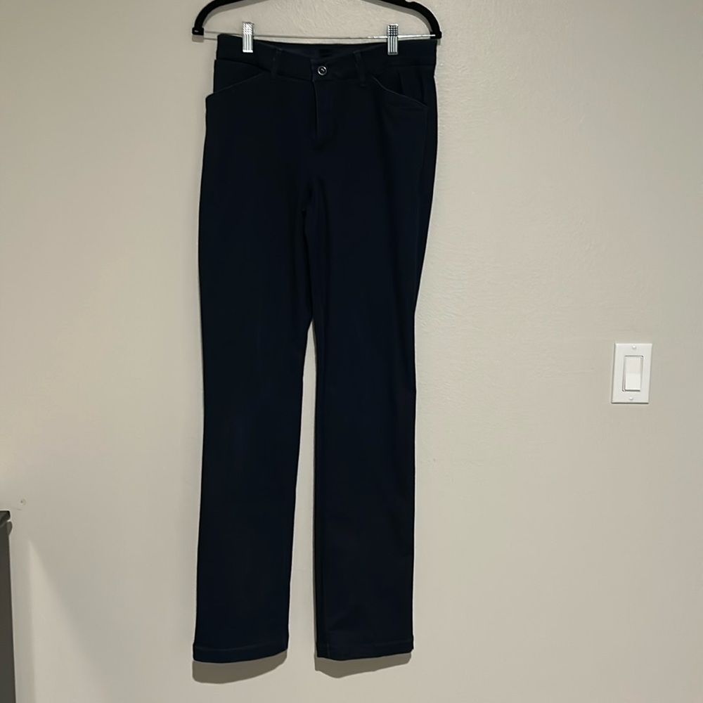 LEE REGULAR FIT STRAIGHT LEG & MID RISE FLEX MOTION NAVY BLUE PANTS   SIZE TALL